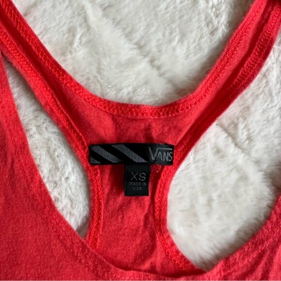 Vans | Red Racerback with Black Floral Daisy Logo | Size Extra Small - Picture 7 of 9